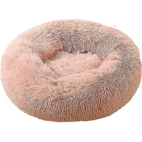 Coussin lavable, apaisant et confortable en forme de donut pour chat ou chien - Taille XXL - Rose cuir (1/3)