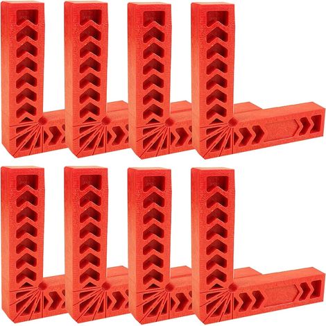 8er-Pack 4-Zoll-Positionierungswinkel aus Kunststoff, 90 ° rechtwinklige Positionierungswinkelklemme, Eckklemmen für Holzarbeiten, Eckklemmen vom Typ L für Rahmen, Kisten,