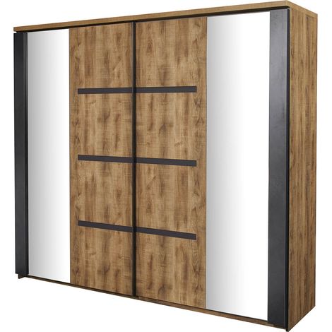 CANDAS - Armoire 2 Portes Coulissantes 245cm Effet Bois (1/5)