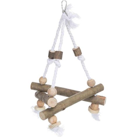 Trixie Balançoire Naturel Jouet Oiseau Bois 27cm