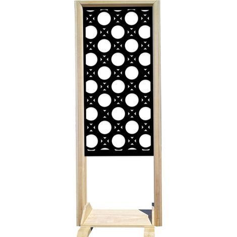 NOTTINGHAM - Paravent modulable - 70x190 cm - en bois et PVC - Couleur : noir