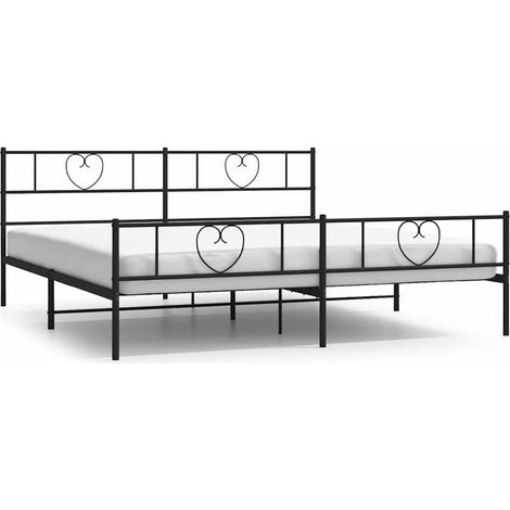 Maison Exclusive - Giroletto con Testiera e Pediera Metallo Nero 193x203 cm (1/5)