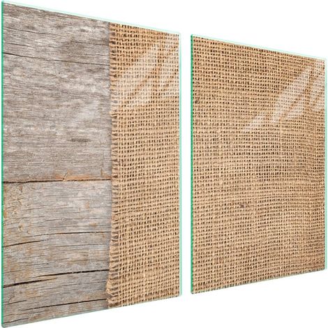 Plaque de protection en verre pour poêle 2x45x52 Bois (1/5)