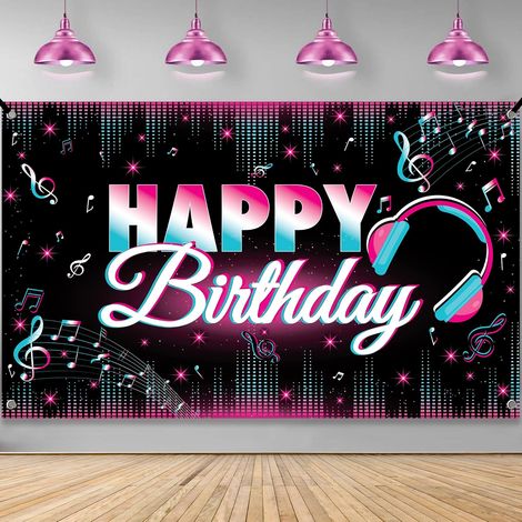 Bannière d'anniversaire TikTok 180 x 115 cm – Décoration de fête TikTok