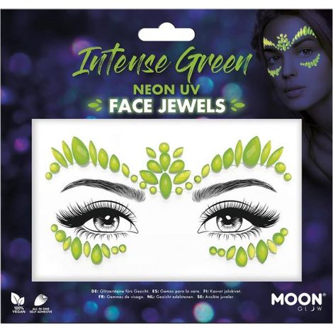 Moon Glow Face Jewels - Intense Green - Neon UV - M47035