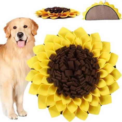 Alfombra olfativa de girasol para perros - Alfombra olfativa para perros - Alfombra olfativa para perros - Rompecabezas para perros - 38x38