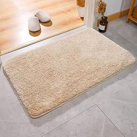 Tapis de bain gris, 40x60cm, antidérapant, lavable, très absorbant, doux et confortable, convient aux baignoires, salles de bains, salons et chambres. (1/5)