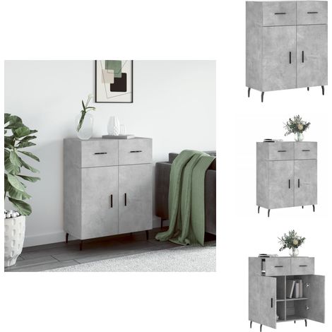 Sideboard Betongrau 69,5x34x90 cm Holzwerkstoff - Sideboard - Wohnzimmermöbel - Holzmöbel - Grau - Modernes Design (1/5)