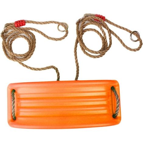Balançoire résistante pour enfants avec corde réglable – Jouet de jeu d'intérieur et d'extérieur pour le jardin, le parc et la maison, couleur orange vif (1/5)