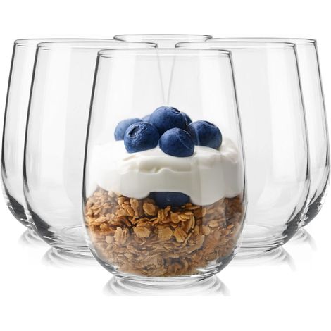 Lot De 6 Coupes À Glace En Verre Transparent Coupes À Dessert Lavables Au Lave-Vaisselle 330 ml (1/5)