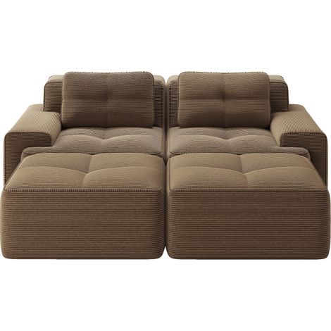 Canapé Cloud Modular Boneless Confortable Velours Marron 204x177x69 cm ZIPSOFA (1/5)