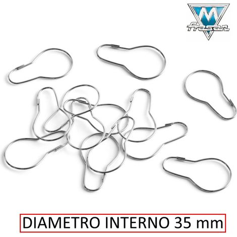 Anello a pressione Manzoni 205/2 nichelato 35 mm per tende (1/2)