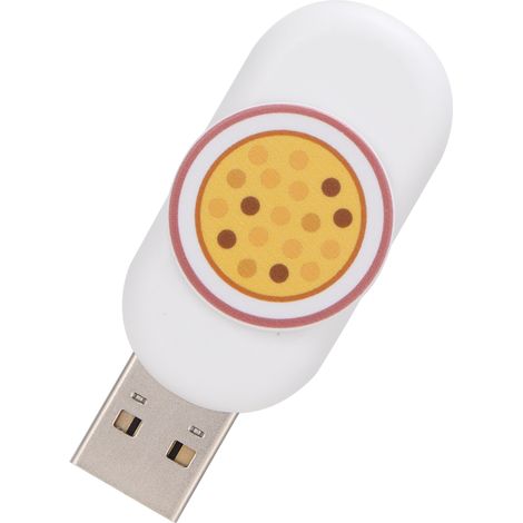 Clé USB portable miniature de 16 Go en forme de fruit de la passion, avec bouton intégré.