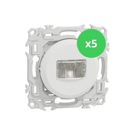 Schneider - Odace 2025 - LOT de 5 Du00e9tecteurs de pru00e9sence et mouvement - 3 fils avec neutre - Blanc craie - Ru00e9f : S920526 x 5 (1/5)