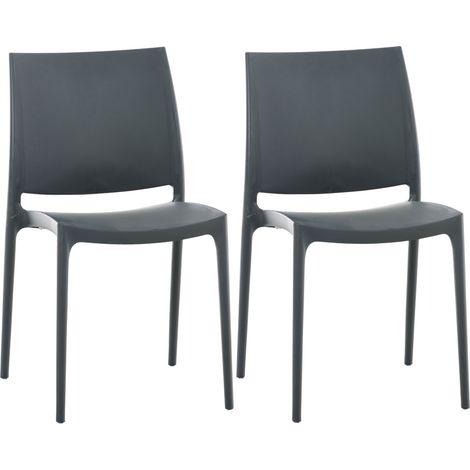 Set di 2 sedie Maya grigio scuro