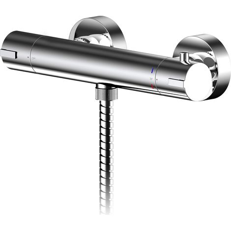 Balterley Consall Contemporary Round Thermostatic Bar Valve, 55 x 275mm - Chrome