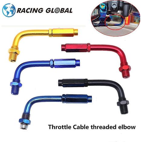 Ajusteur de câble d'accélérateur/de frein/d'embrayage Alcon-motor CNC à 90 degrés - Pièces détachées pour motos tout-terrain et pit bikes - Noir (1/5)