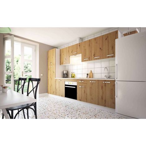 Cocina completa sin zocalo y sin encimera 3 metros(ancho) color roble albar, KIT-KIT (1/5)