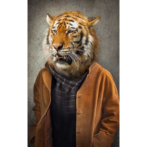 Tableau Portrait de tigre habillé - 50x80cm - made in France (1/5)