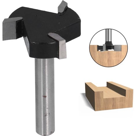 Dreischneidiger T-Nutfräser, 6 mm Schaft, für die Holzbearbeitung. (1/5)