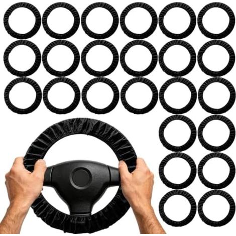 Housse de volant anti-poussière non tissée, lot de 50 pièces avec bordures élastiques  Protection de volant pour berline, camion, SUV, camping-car, monospace, trajets quotidiens et longs voyages (1/5)