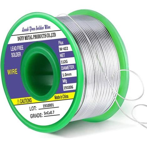 Fil de soudure sans plomb Sn 97.3% Ag 0.3% Cu 0.7% 1.0mm 100g (1/3)