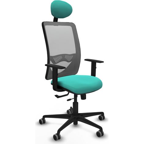 Chaise piqueras y crespo Zulema cuir synthétique turquoise maille grise (1/2)