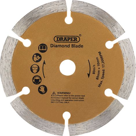 Draper 89mm Diamond Blade for Storm Force&174 Mini Plunge Saw (25976) (1/5)