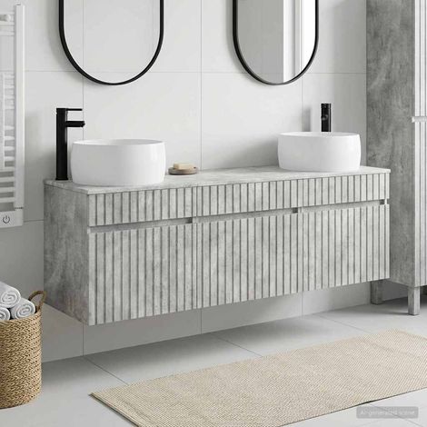 vidaXL Bathroom Cabinet Set 3 pcs Concrete Grey 49 x 44.5 x 66 cm (1/5)