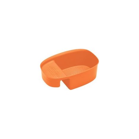 Spülbecken-Sieb (1 Stück) – Obst- und Gemüseabtropfkorb – Küchenabfallsieb – Hängender Schwammkorb – Ablagefach (Orange) – Crezuo