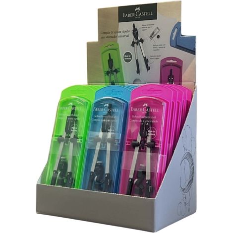 CompÃ¡s de ajuste con tornillo central, articulaciones en ambos brazos y accesorios de recambio
Caracteristicas:
-Con adaptador universal
-Se presenta