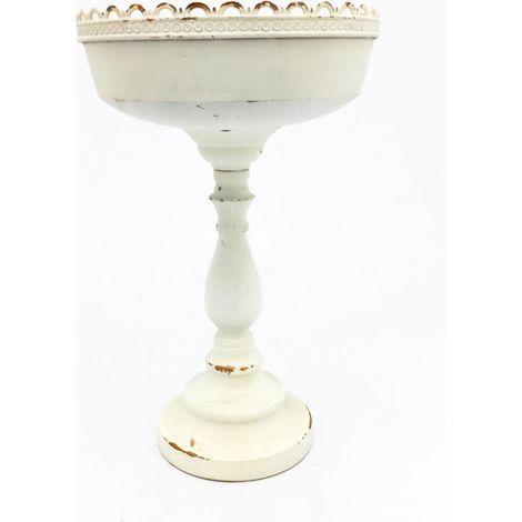 Vimin Box Centrotavola Ciotola D 25 Cm H 40 Cm Bianco Macchiato