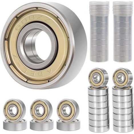 40 Pièces 608ZZ Roulements à Billes Miniatures à Rainure,8x22x7 mm Durable Roulement a Bille,Acier au Carbone Métal Bearings pour Planches à Roulettes,Imprimante 3D,Scooters,Patins à Roues Alignées (1/4)