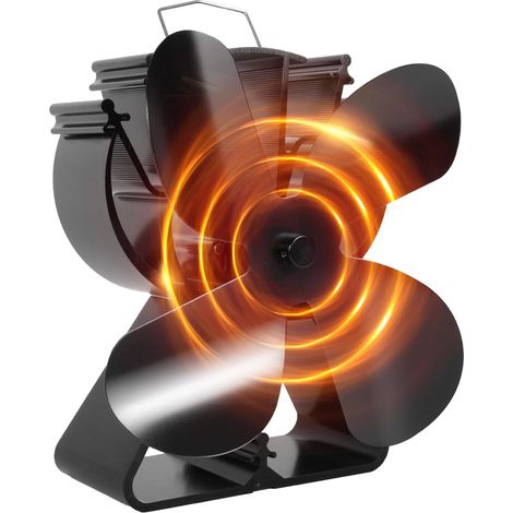 Ventilateur de poêle à bois nouvellement amélioré, 4 pales, alimenté par la chaleur, pour poêle à bois, cheminée, flux d'air plus important (1/4)