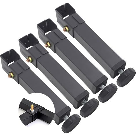 Lot de 4 Pieds Réglables de Lit,Pattes Réglable de Sommier Pied de Meubles Pieds de Sommier réglable en Hauteur,pour Meubles Support Fixe De Cadre De Lit Tatami(Size:20cm(7.8in)) (1/5)