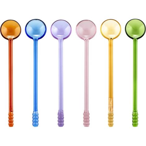 Set de 6 cucharillas de vidrio borosilicato 16x2x17 cm
