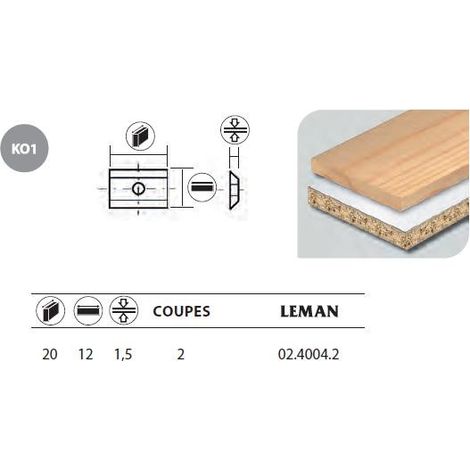 Leman – Lot de 10 plaquettes réversibles au carbure 20x12x1,5mm – 2 coupes – Angle de coupe 35° – Pour travaux de précision
