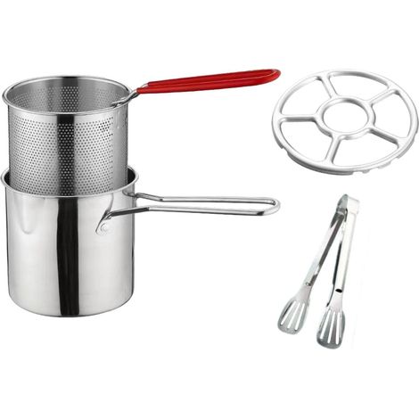 Friteuse, petite friteuse, ustensiles de cuisine avec poignée, panier à friteuse avec passoire pour frites, cuisine