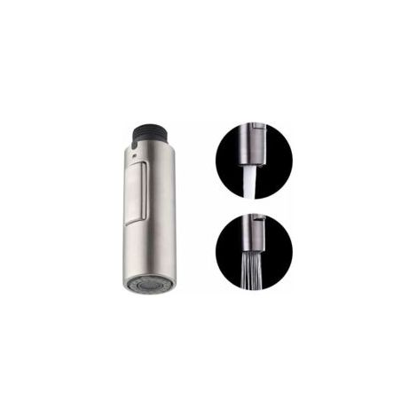 Bec de robinet de cuisine de remplacement, tête de robinet amovible universelle G1/2 en acier inoxydable 304 brossé