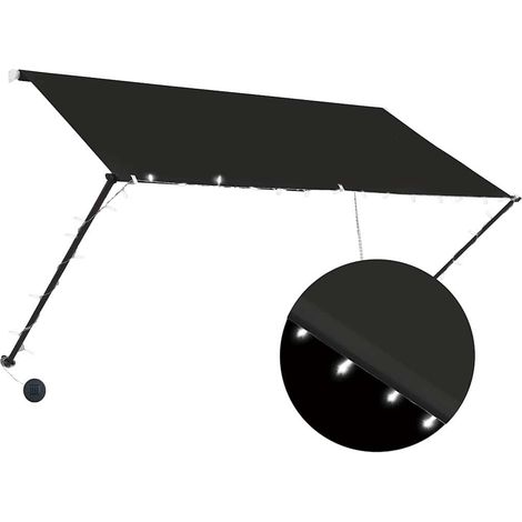Tenda da Sole  Tenda parasole Retrattile con LED 250x150 cm Antracite (1/4)