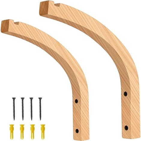 Pflanzenhaken – Holzaufhänger – Hängepflanzen – Schwere Holzausführung – 24 x 23 x 2 cm – Holzfarbe (1/5)