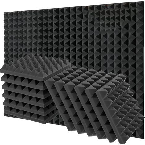 Set of 12 Acoustic Foam Panels 30x30x5cm Noise Absorbing for Studio Office Game Room (1/5)