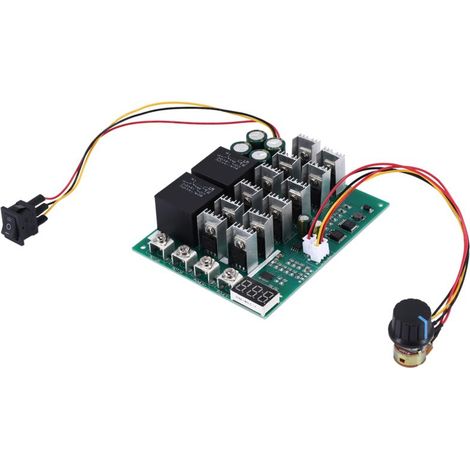 Contrôleur de Vitesse Moteur PWM DC 10-55V 100A avec Télécommande Affichage LED et Fonction Inverse (1/4)