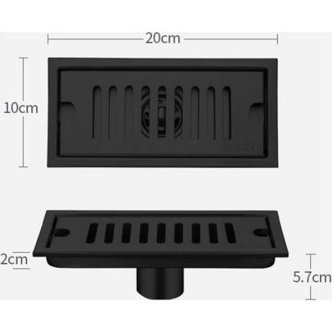 Siphon De Sol - 20x10 Cm - Acier Inoxydable 304 - Pour Douche Cuisine Salle De Bain Garage Sous-Sol - 1 Unite (1/5)