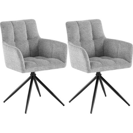 Set da 2 sedie da pranzo Jonah in tessuto grigio chiaro