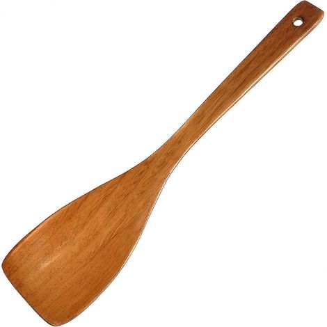 Spatule en bois. Spatule plate à long manche pour la cuisson. Fabriquée à la main pour la cuisine (spatule à frire). (1/5)