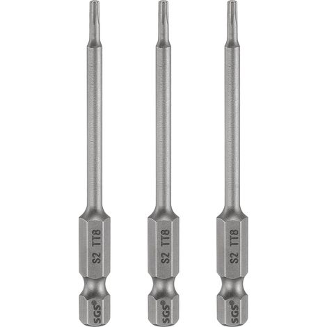 3Pcs Embout Tournevis Torx TT8 1/4" Hex Tige Longueur 3.15"(80mm) (1/5)