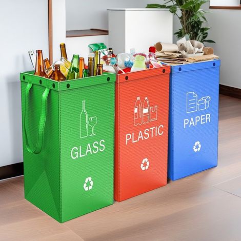 Sacs de rangement format universel en matière PP – étanchéité, résistant, écologique – tri des déchets, rangement domestique, usage quotidien