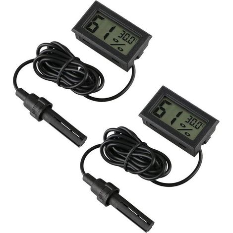 Digitales Thermometer, Hygrometer, 2 Stück, Hygrometer, Thermometer, Mini Sonde, Thermometer, Temperatur und Feuchtigkeitsmesser, Messgerät für R (1/5)