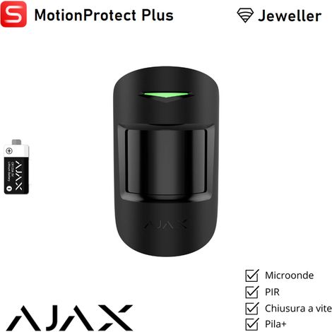 133223 - Superior - Superior MotionProtect Plus Jeweller (8EU) - Rilevatore di movimento IR wireless con sensore a microonde aggiuntivo (Edizione Superior) - colore black - Ajax sicurezza professional